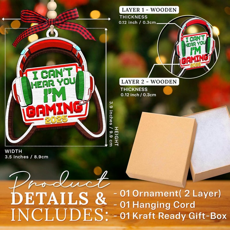 HEXMOZ Gaming Christmas Ornaments - Gamer Ornaments for Christmas Tree - Video Gamer Gifts for Teen Boys, Gamers, Sons, Brothers - Holiday Present Ideas - Xmas Ornament Decorations 2025 - Image 2